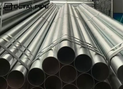 ERW conduit pipe (galvanizedcarbon steel) finished pipe stacking for shipment ERW conduit pipe (galvanizedcarbon steel) finished pipe stacking for shipment